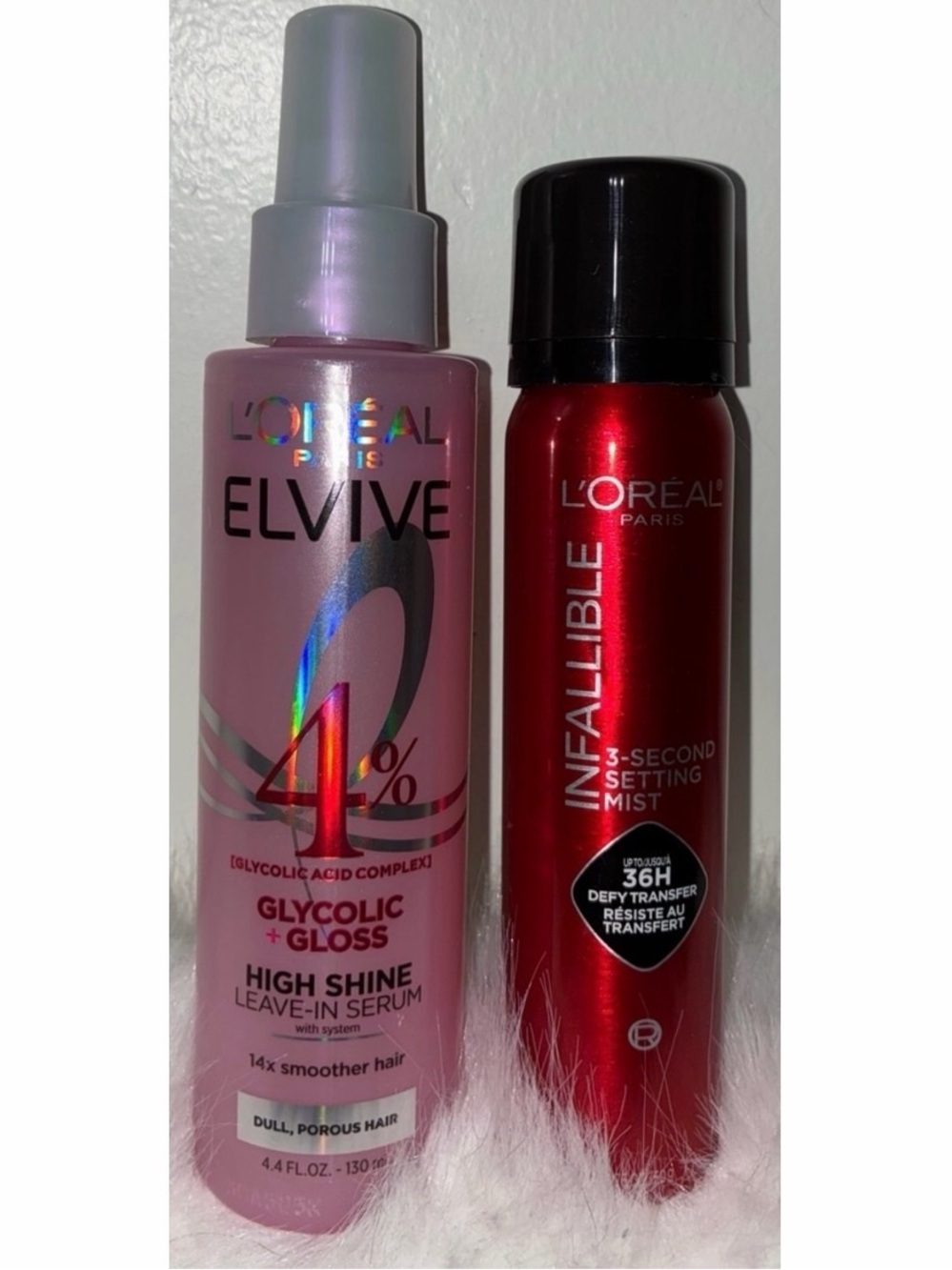 L'Oréal Elvive Glycolic + Gloss High Shine Leave-In Serum & 3 Sec Setting Spray